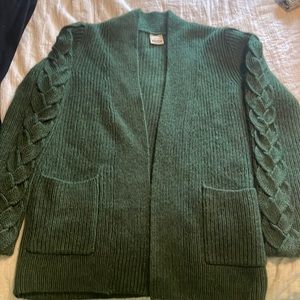 Dark Green Wool/Mohair Cardigan XS